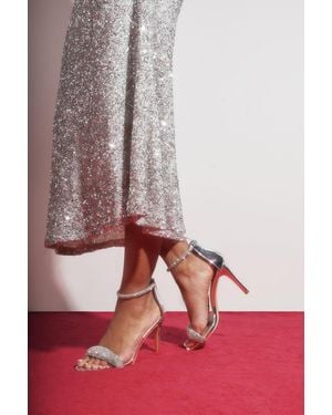 Where's That From Wheres 'Raina' Embellished Open Toe Stiletto Heel - Red