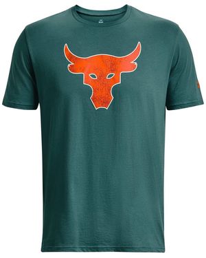 Under Armour Project Rock Crew Neck Short Sleeve T-Shirt - Green