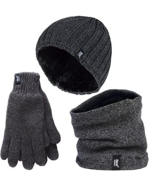 Heat Holders Hat, Neck Warmer & Gloves Set - Black