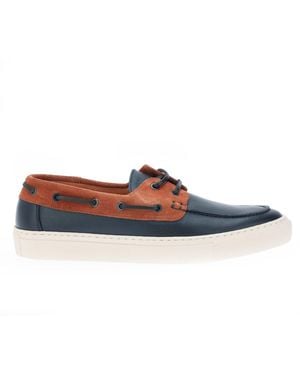 Ted Baker Euenb Leather And Suede Boat Shoes - Blue