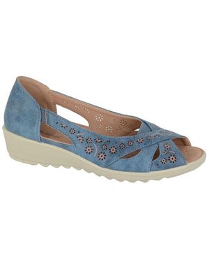 Boulevard Oriana Peep Toe Sandals (Wide Fit) - Blue