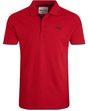 Weird Fish Miles Pique Organic Polo Shirt (Barberry Marl) - Red