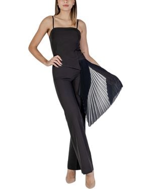 Rinascimento Pleated Wide Leg Jumpsuit - Blue