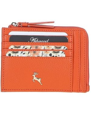 Ashwood Leather Real Small Purse With Rfid Protection - Orange