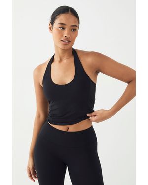 DSGN Studio Sports Sculpt Seam Detail Padded Halterneck Top - Black