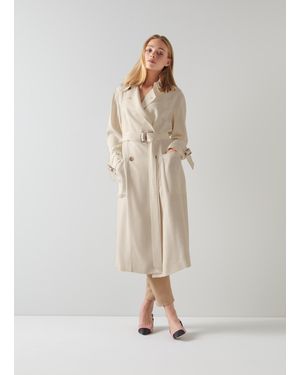LK Bennett Maggie Coat, Silk - Natural