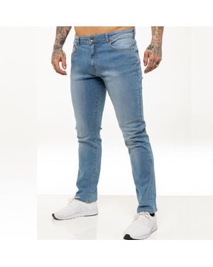 Kruze By Enzo Straight Leg Stretch Jeans - Blue