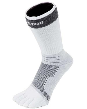 Toetoe Ladies Tennis Breathable Cushioned Ankle Sports Toe Socks - White