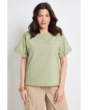 PRINCIPLES Textured Stripe Blouse - Green
