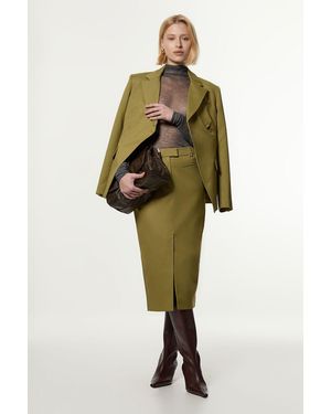 Karen Millen Tall Soft Structured Tailored Pencil Skirt - Green