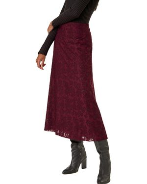 Roman Floral Textured A-Line Skirt