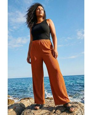 Roman Curve Textured Stretch Trouser - Orange