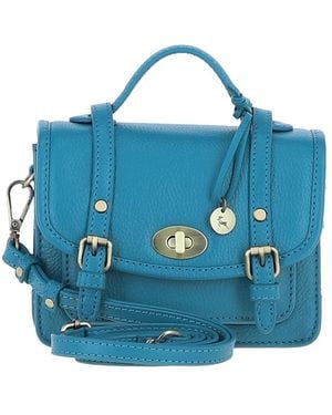 Ashwood Leather Stylish Real Small Satchel Bag - Blue