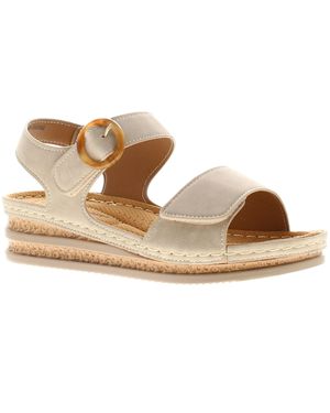 Ever So Soft Wedge Sandals Want Touch Fastening - Black