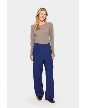 Saint Tropez Casual Broek Regular Fit Midnight Sail Blue - Blauw