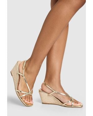 Boohoo Strappy Open Toe Wedges - Metallic