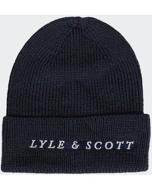 Lyle & Scott Ribbed Beanie - Blue