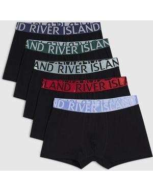 River Island Pack Of 5 Trunks Cotton - Black