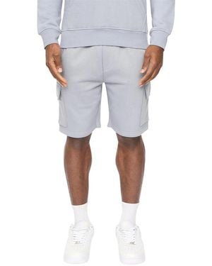 Crosshatch Bardon Cargo Shorts (Steel) - Blue