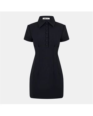 Odd Muse The Ultimate Button Plaquette Collared Mini Dress - Black