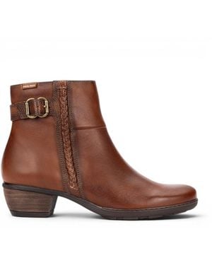 Pikolinos Leather Heel Ankle Boots - Brown