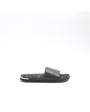 River Island Sliders Embossed Strap Material_Pu - Black