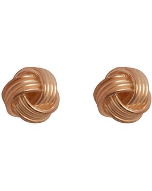 The Jewellery Stockroom 18Ct Plated Sterling Knot Stud Earrings - Brown