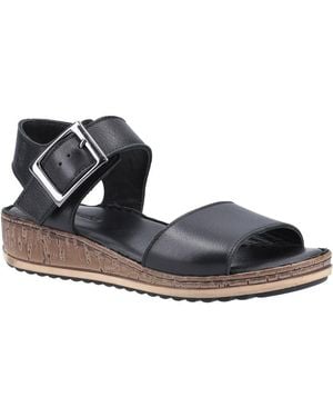 Hush Puppies Ladies Ellie Leather Wedge Sandals - Blue