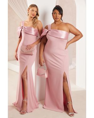 Quiz One Shoulder Maxi Dress - Pink