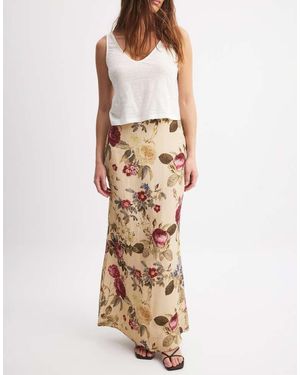 NA-KD Linen Look Maxi Skirt - Natural