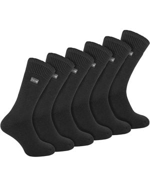 THMO 6 Pairs Soft Breathable Thermal Socks - Black