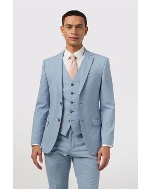 Antique Rogue Single Breasted One Button Slim Fit Suit Jacket - Blue