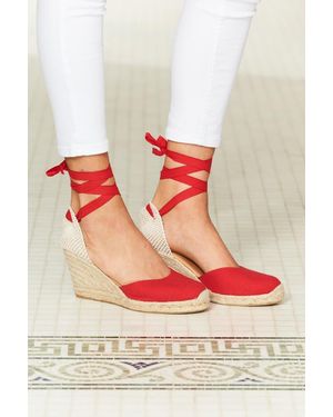 Sosandar Perla Canvas Valenciana Wedge Espadrille - White