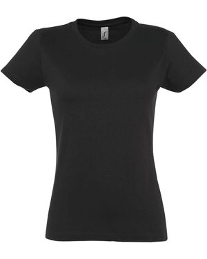 Sol's Ladies Imperial Heavy Short Sleeve T-Shirt (Dark) Cotton - Black