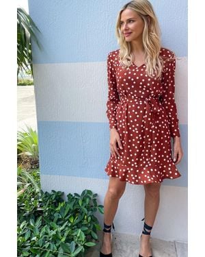Sosandar Tuscan Polka Dot Belted Shift Dress - Blue