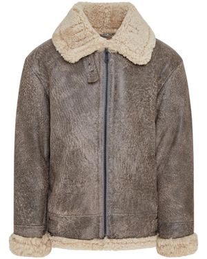 Infinity Leather B3 Ww2 Sheepskin Flying Aviator Jacket-Houston - Brown