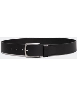 BOSS Jor-V Italian-Leather Belt With Logo-Engraved Buckle - Black