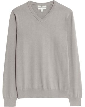 Secret Label Cotton V-Neck Jumper - Grey