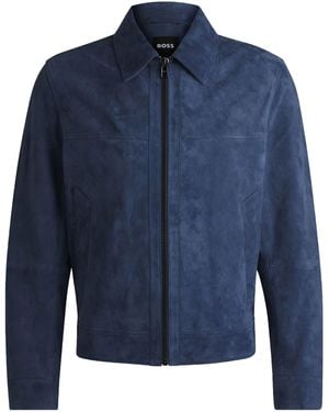 BOSS H-Malbano 5 Suede Jacket Medium - Blue