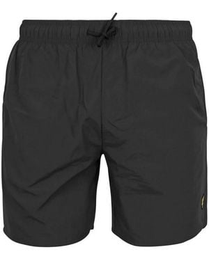 Lyle & Scott Branded Logo Swim Shorts - Black