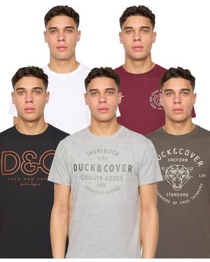 Duck and Cover Corsure 5Pk T-Shirts - Multicolour