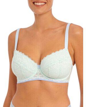 Freya Offbeat Underwired Padded Half Cup Bra - Blue
