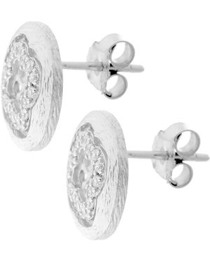 Orphelia 925 Sterling Stud Earrings - White