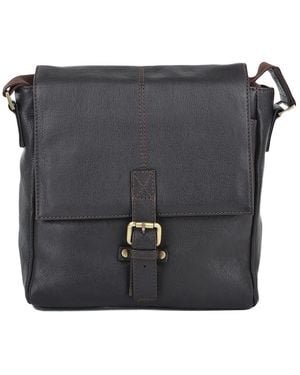 Ashwood Leather 'Luigi' Small Real Flight Side Bag - Black
