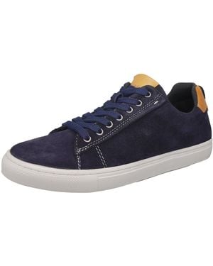 HX London Romford Suede Leather Fashion Trainers Trainers - Blue