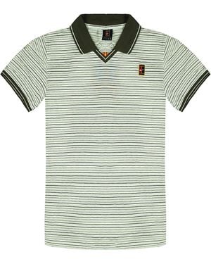 Nike Dri-Fit Striped Polo Shirt Short Sleeve Tennis Sport Top 240723 100 - Green