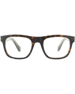 Police Square Shiny Havana Clear Sunglasses - Brown