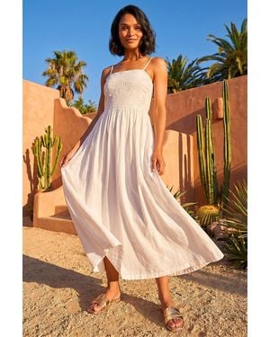 D.u.s.k Floral Embroidered Midi Dress - Blue