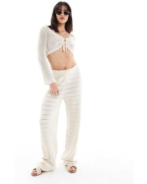 ONLY Crochet Wide Leg Trouser Co-Ord - White
