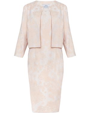 Gina Bacconi Lily Jacquard Shift Dress And Bolero - Pink